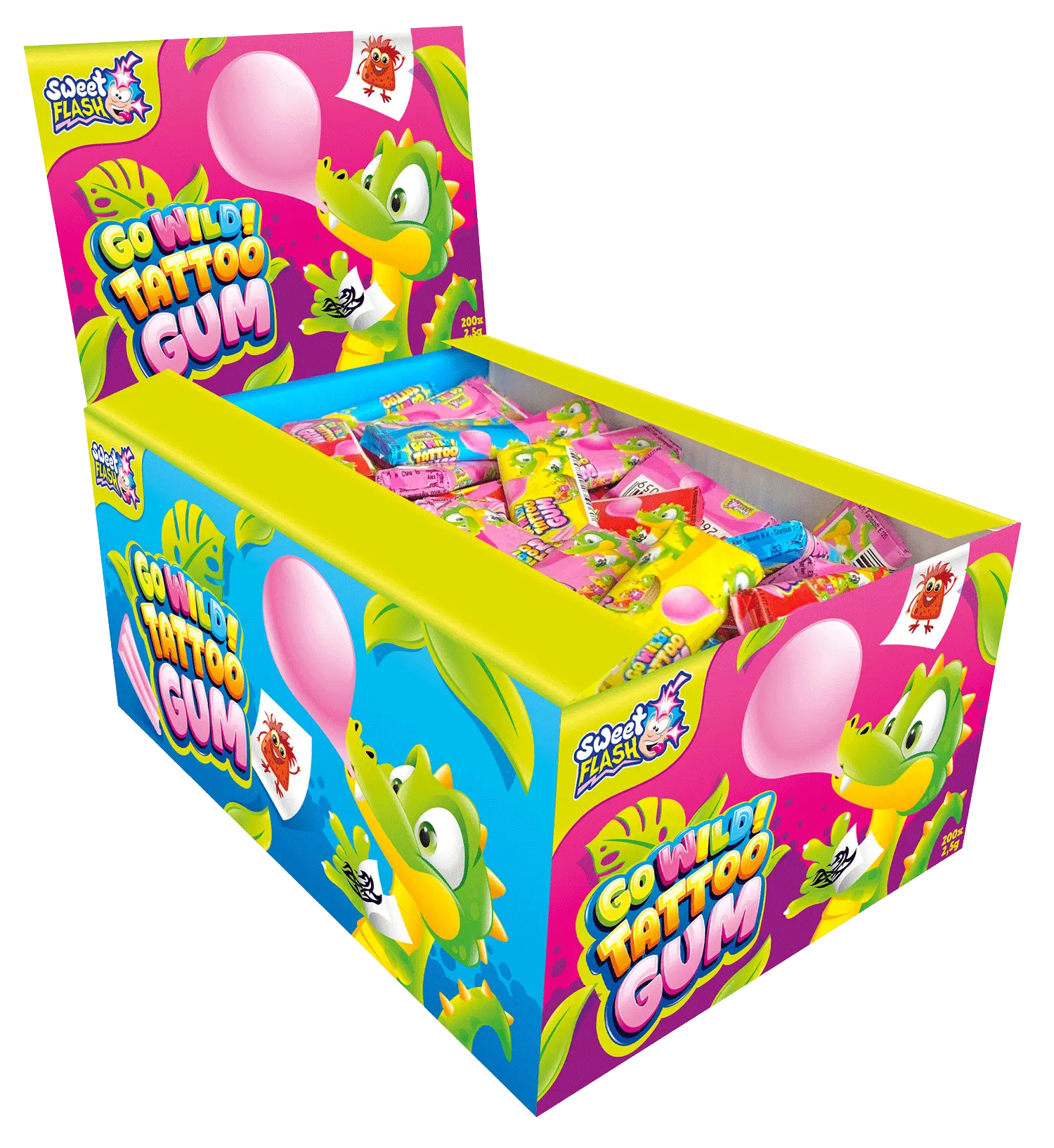 Go Wild Tattoo Gum: chicle con calcomanía tatuaje, 4 g
