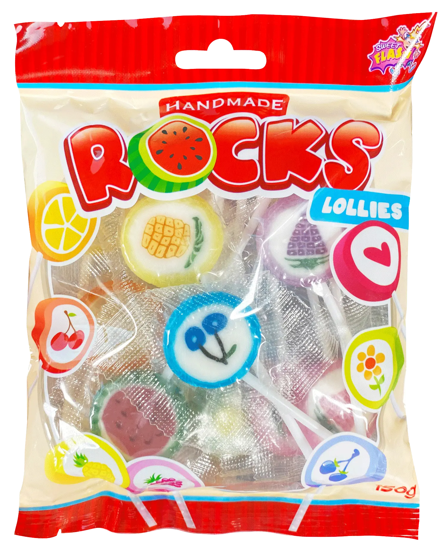 Rocks Lollies: piruletas de colores, bolsa 150 g