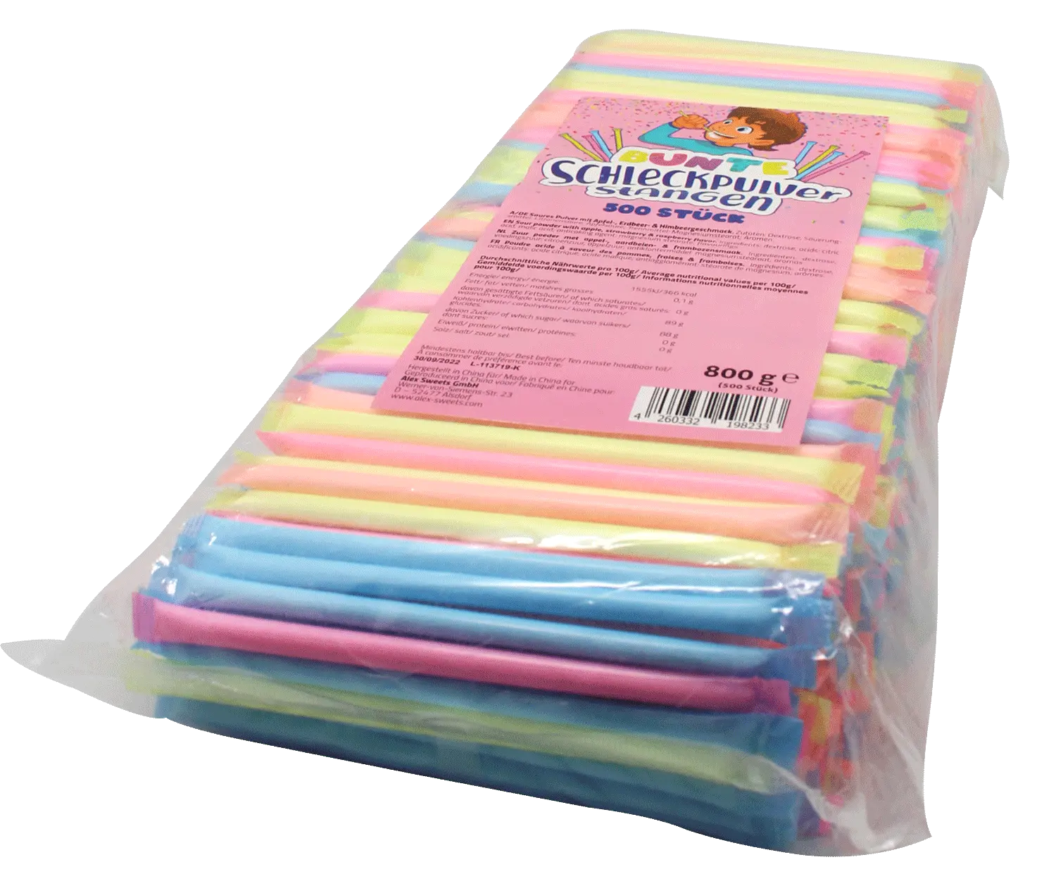 Tubos de polvo ácido, expositor 500