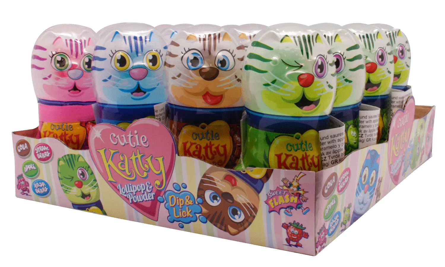 Cutie Katty Candy Licker: piruleta con polvo ácido, 35 g