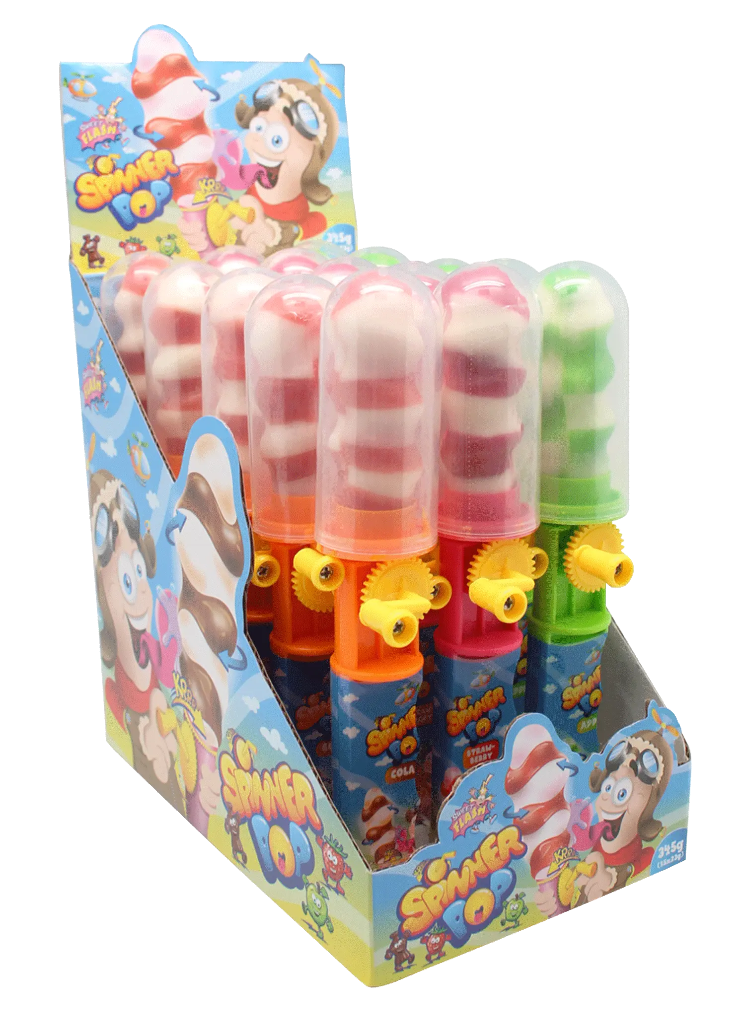 Dino Chomper: piruleta spinner 23 g, expositor 15