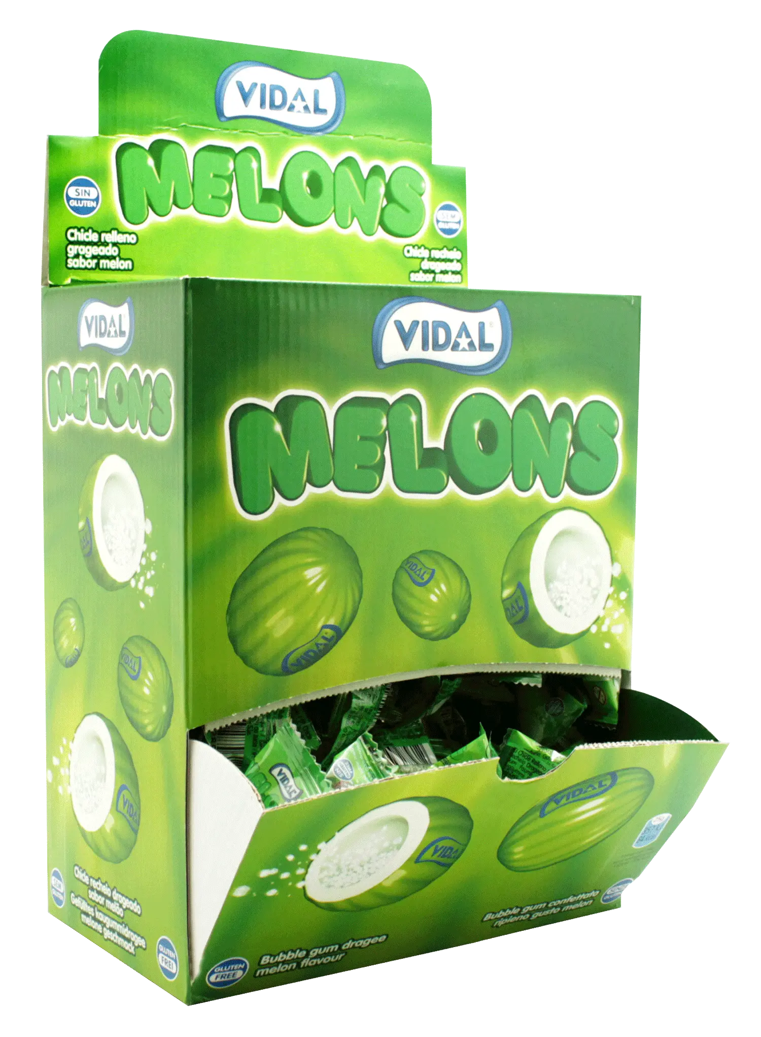 Chicle sabor melón Vidal, 4 g – Expositor 200
