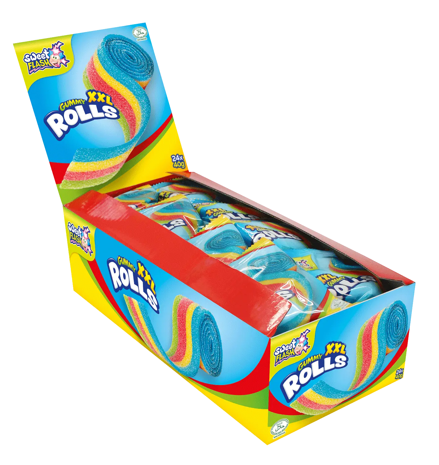XXL Gummy Rolls, rouleaux gélifiés à dérouler, 40 g