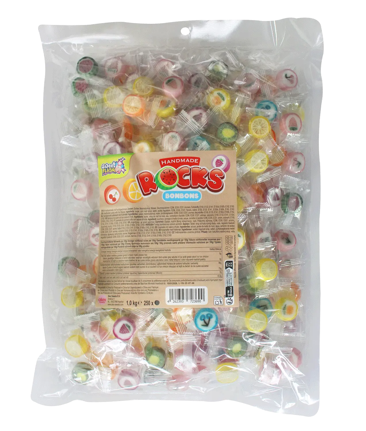 Rocks Fruits – bonbons fruités, sachet 1000 g
