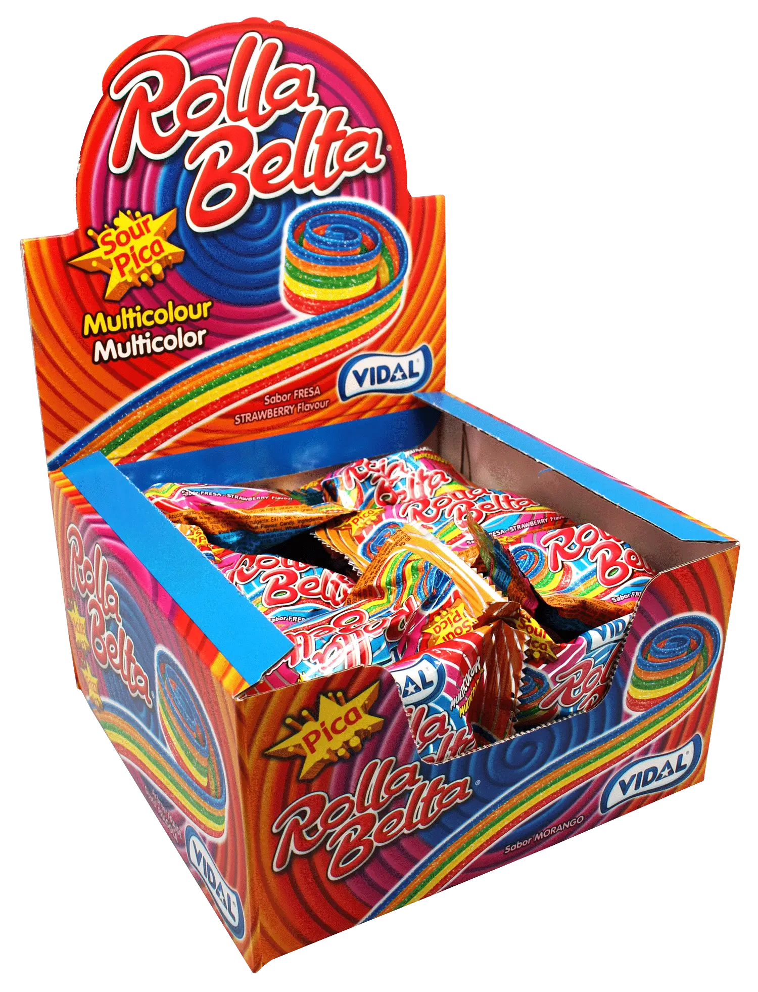 Vidal Rolla Belta Multicolour, rouleaux fruités 19 g