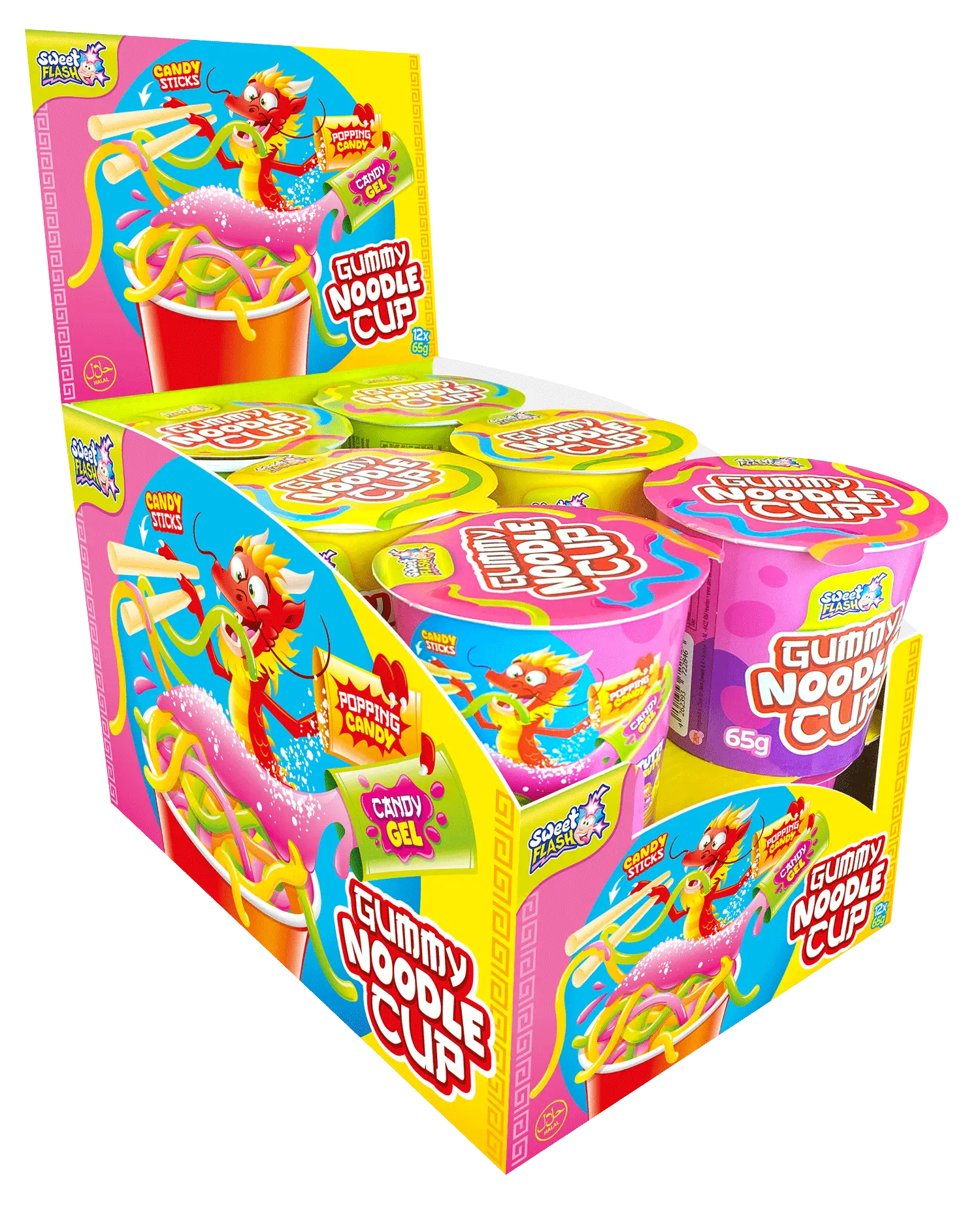 Gummy Noodle Cup: nouilles gélifiées, 65 g