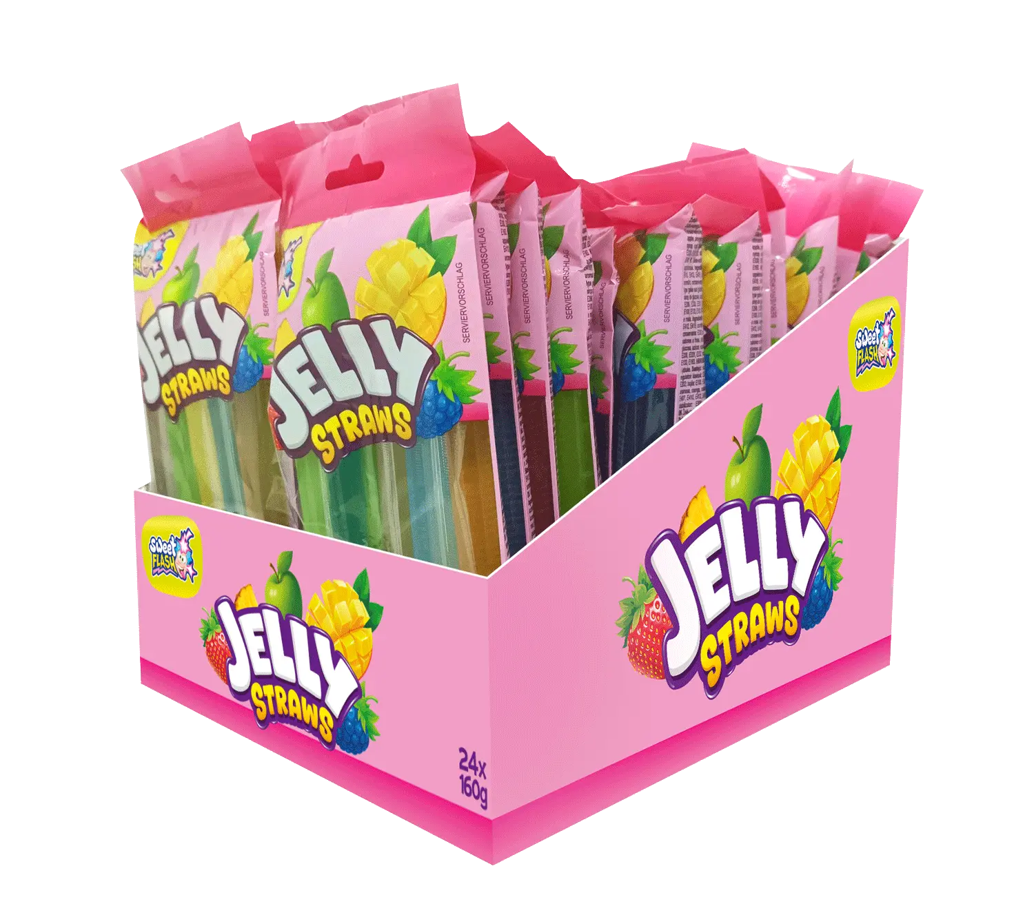 Jelly Straws: cannucce di gelatina alla frutta, 160 g