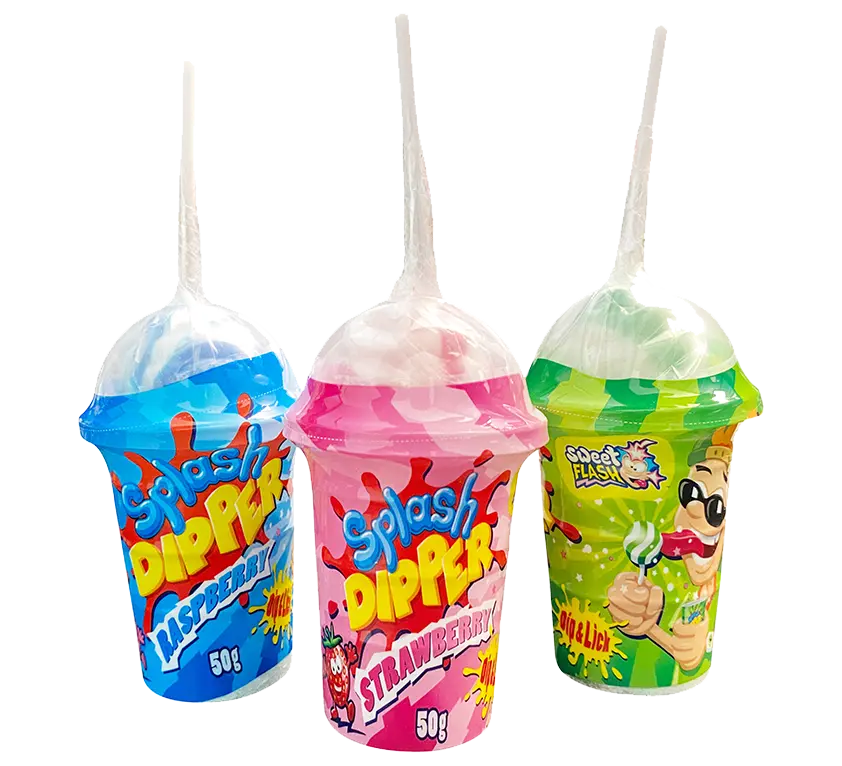 Tre coloratissime coppe monodose dai gusti diversi: Lampone, fragola e un design colorato dal carattere dolce.