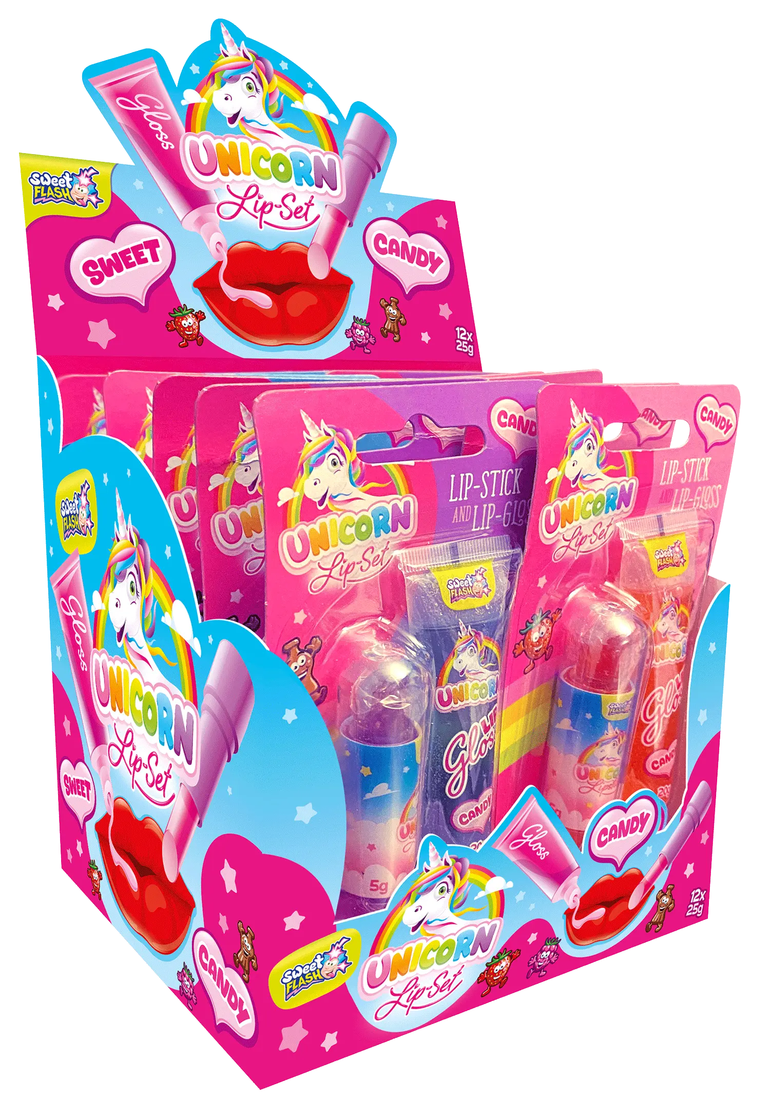 Unicorn Lip Set: caramelle + accessorio labbra 25 g