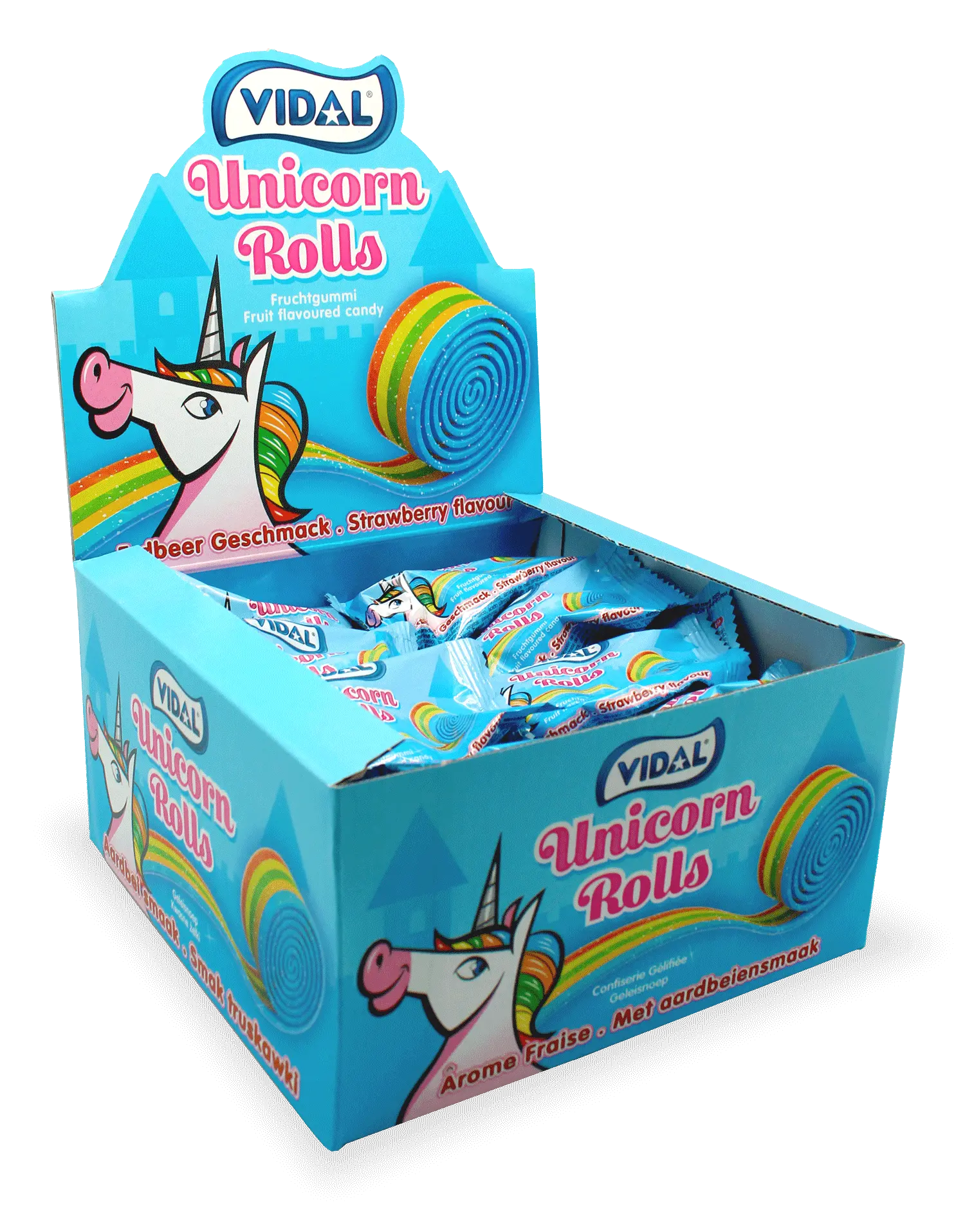 Vidal Unicorn Rolls: rotoli di chewing gum 19 g
